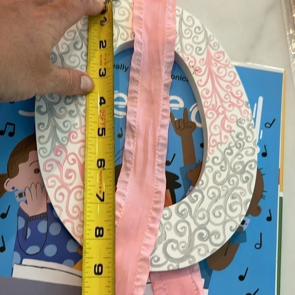 Handmade “O” Bow Holder Pink and Gray